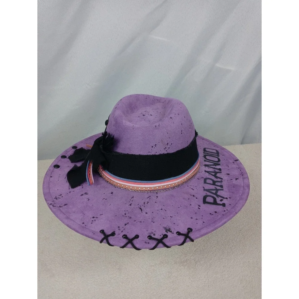 Custom Black Sabbath Hat Paranoid Wide Brim Fedora Festival Rock‎ Heavy Metal